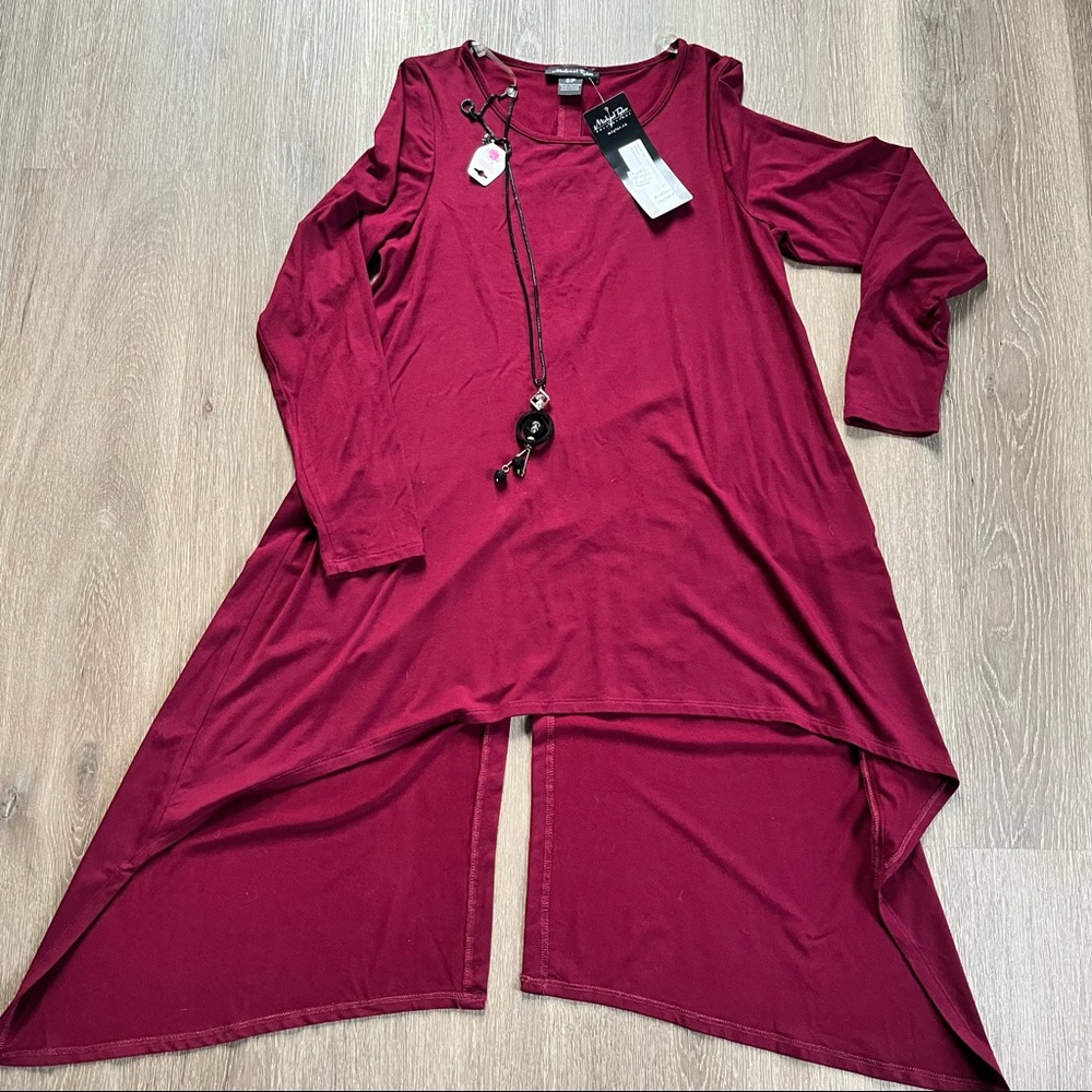 NWT Michael Tyler Asymmetrical Long Sleeve Tunic Top